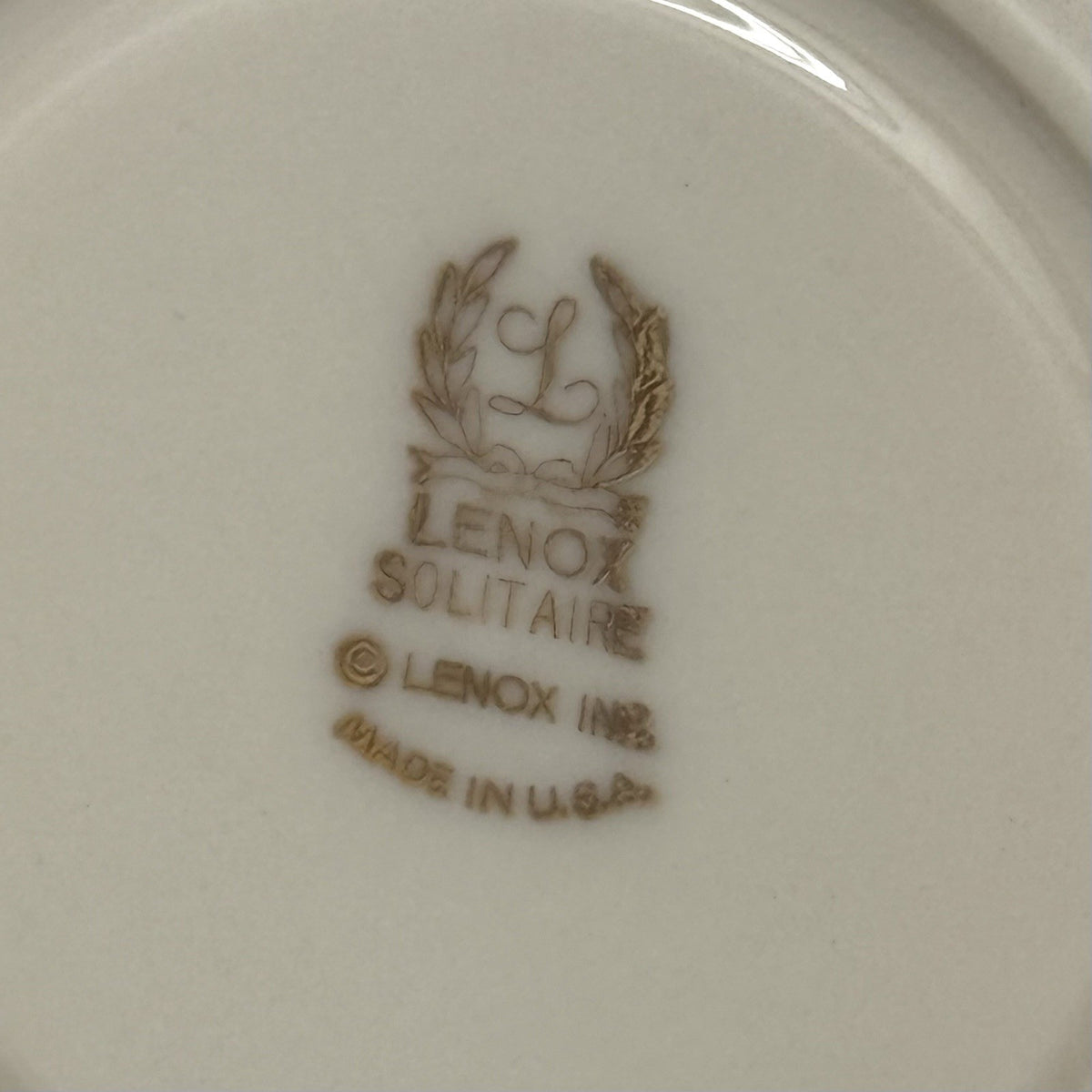 Set of 4 Lenox Solitaire Ivory Platinum 8 oz Cups & Saucers USA Bone China EUC