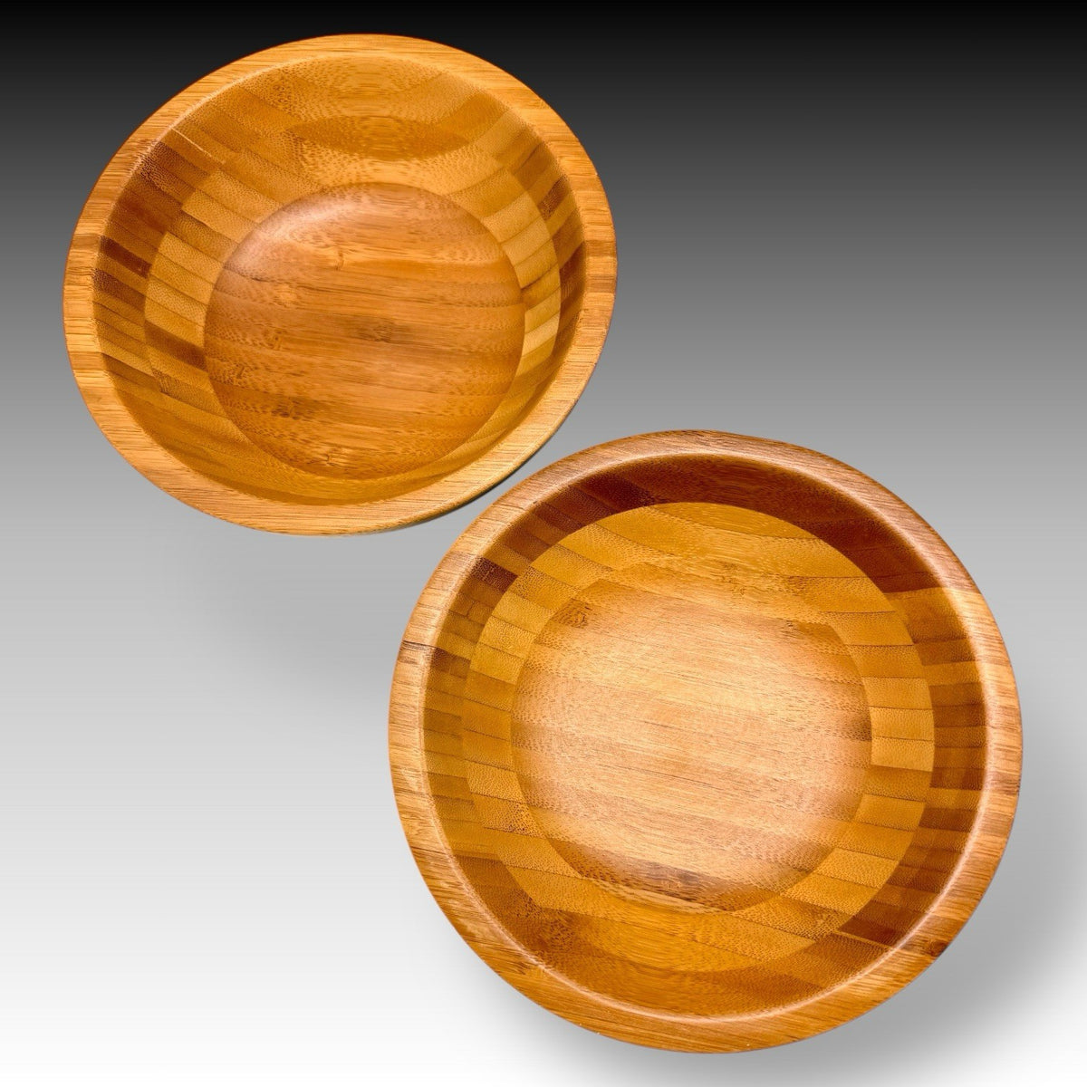 Lipper International Bamboo Wood Salad Bowls Set Of 4, 7 Inch Natural Serving