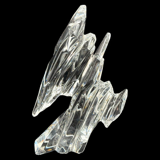 Waterford Crystal Angular Abstract Sculpture Modernist Art Glass Ireland Decor