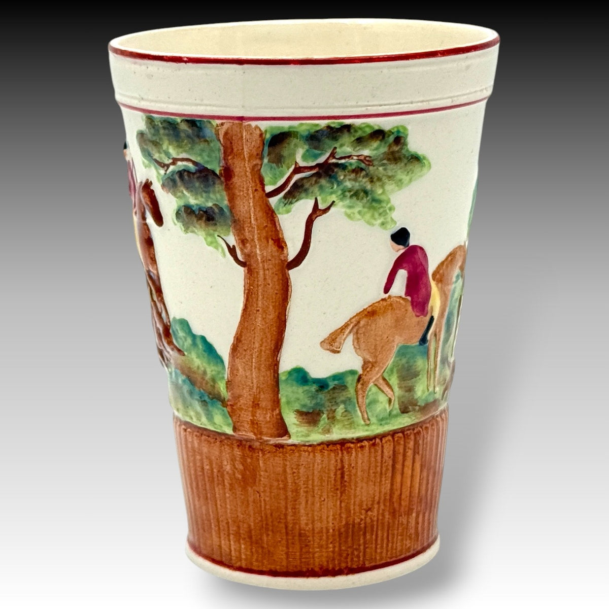 Wedgwood D'Ye Ken John Peel Fox Hunt Relief Tumbler England, Vintage Cup