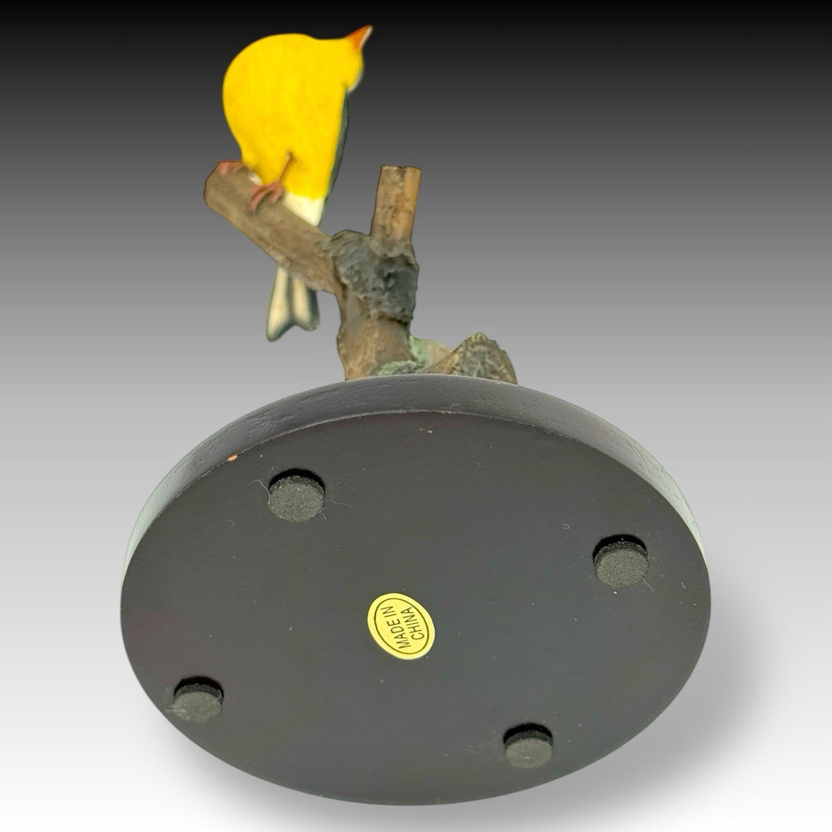 Richard Lamson American Goldfinch Bird Figurine Resin Sculpture on Base - Signed