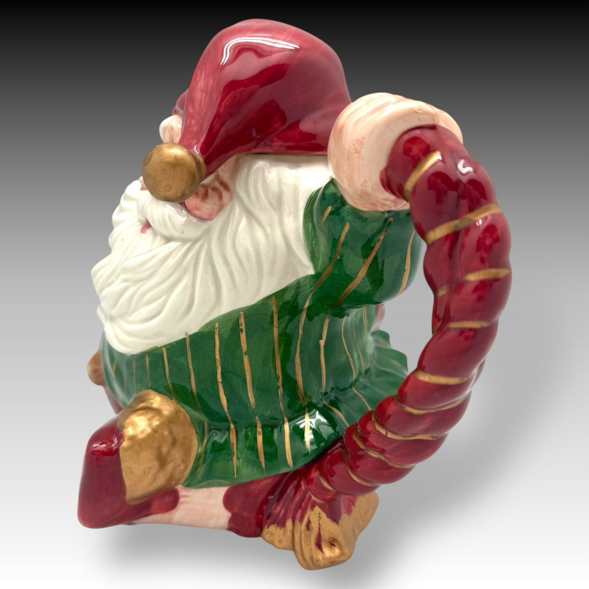 Vintage 1989 Fitz and Floyd SANTA ELVES Christmas Teapot Old World Style 40 oz