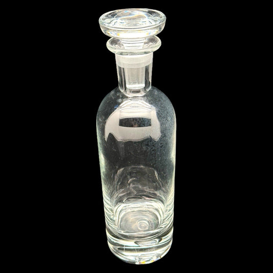 Vintage AMERICAN BRILLIANT Glass Wine Decanter with Stopper MCM 11.5" Tall