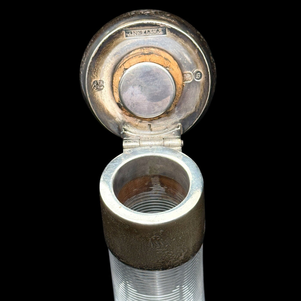 Stevens & Williams Silver Threaded Claret Bottle Heath & Middleton 1892 England
