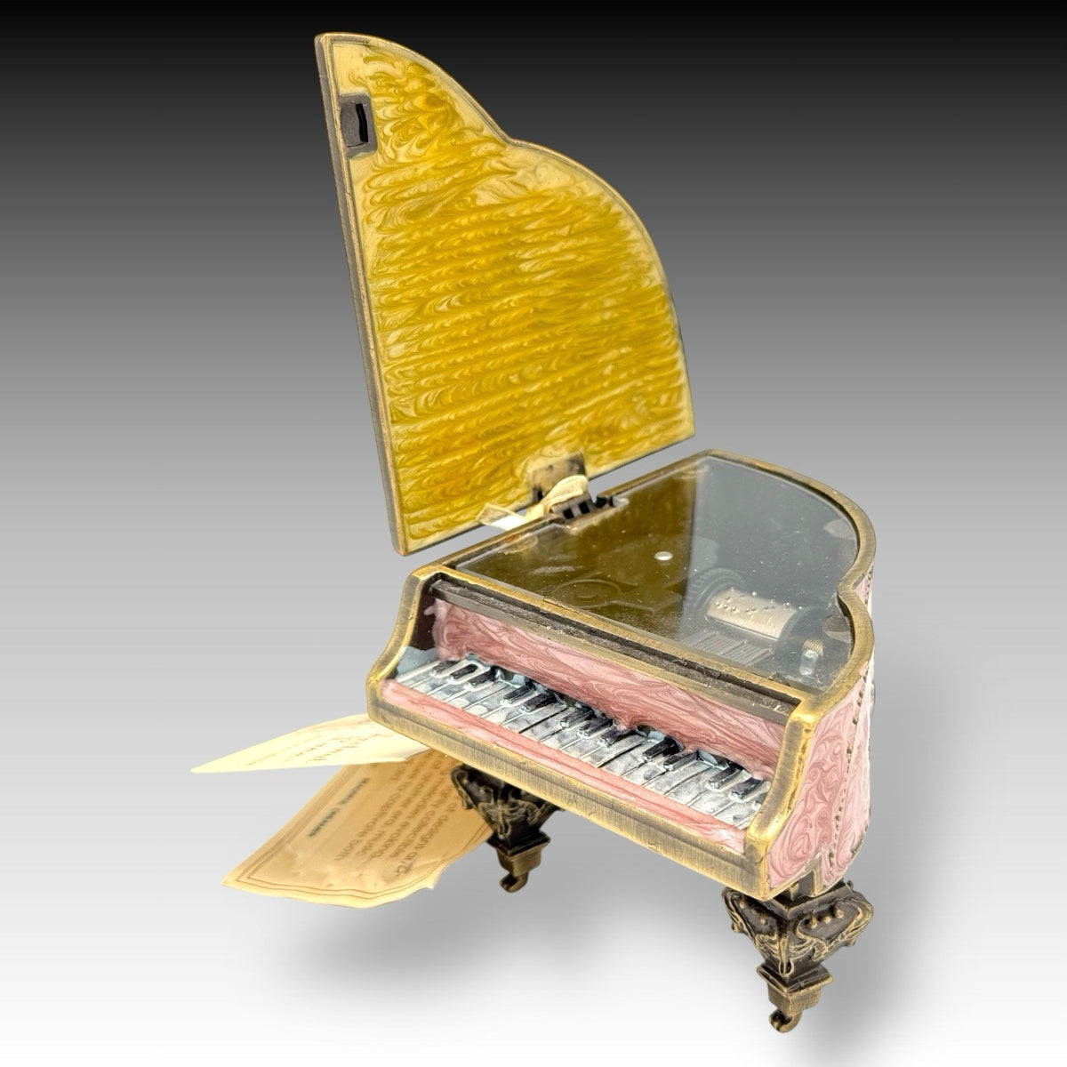 Chestnut Lane Piano Music Box Enamel Jeweled Wind Up Beautiful Dreamer