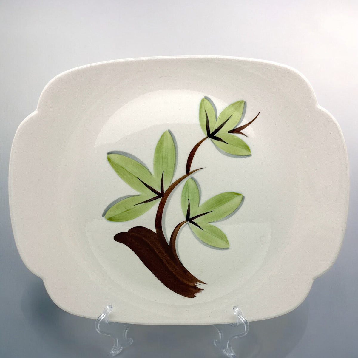 13.5” Vintage 1940s WOODLEAF by Continental Kilns Hand Painted SERVING PLATTER