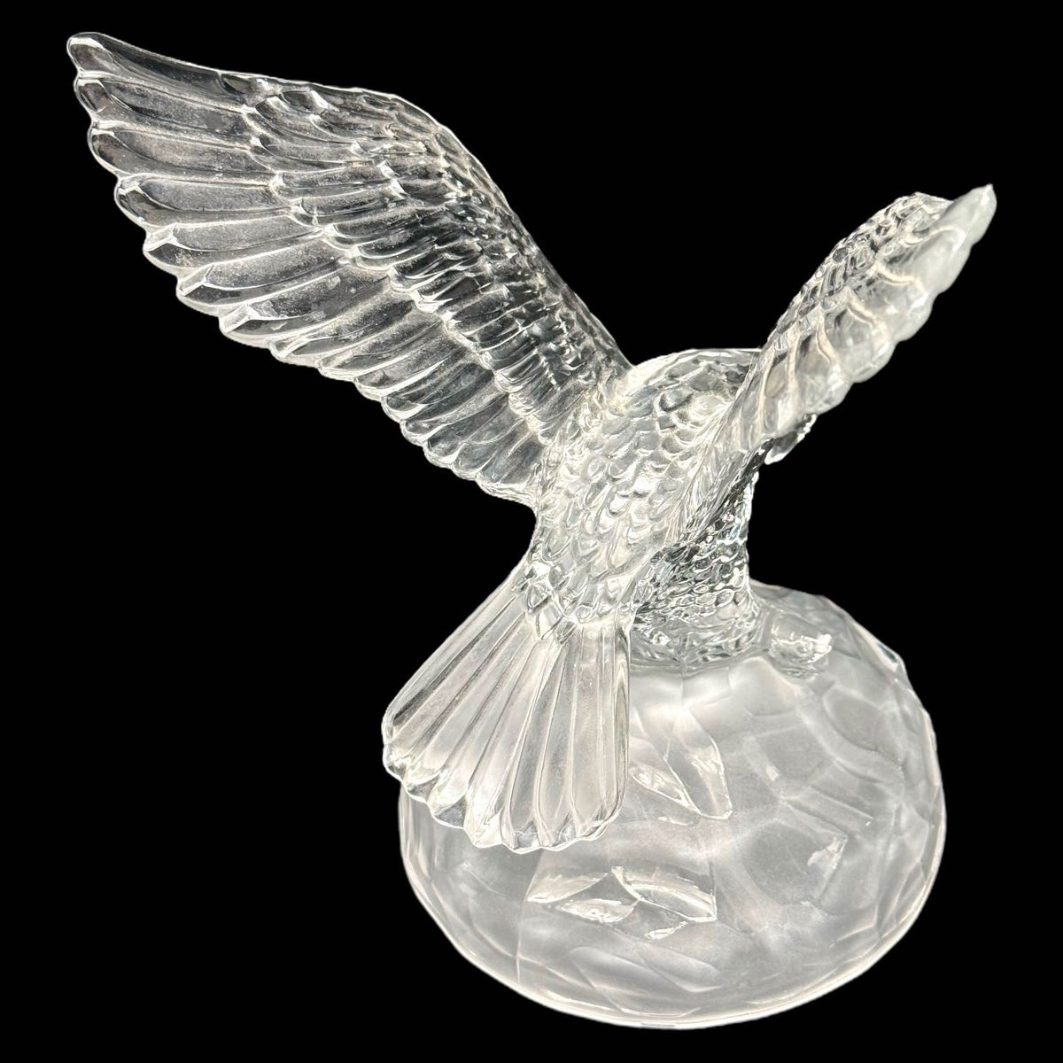 Vintage Cristal D’Arques Lead Crystal Glass 7.75” Eagle Patriotic Figurine
