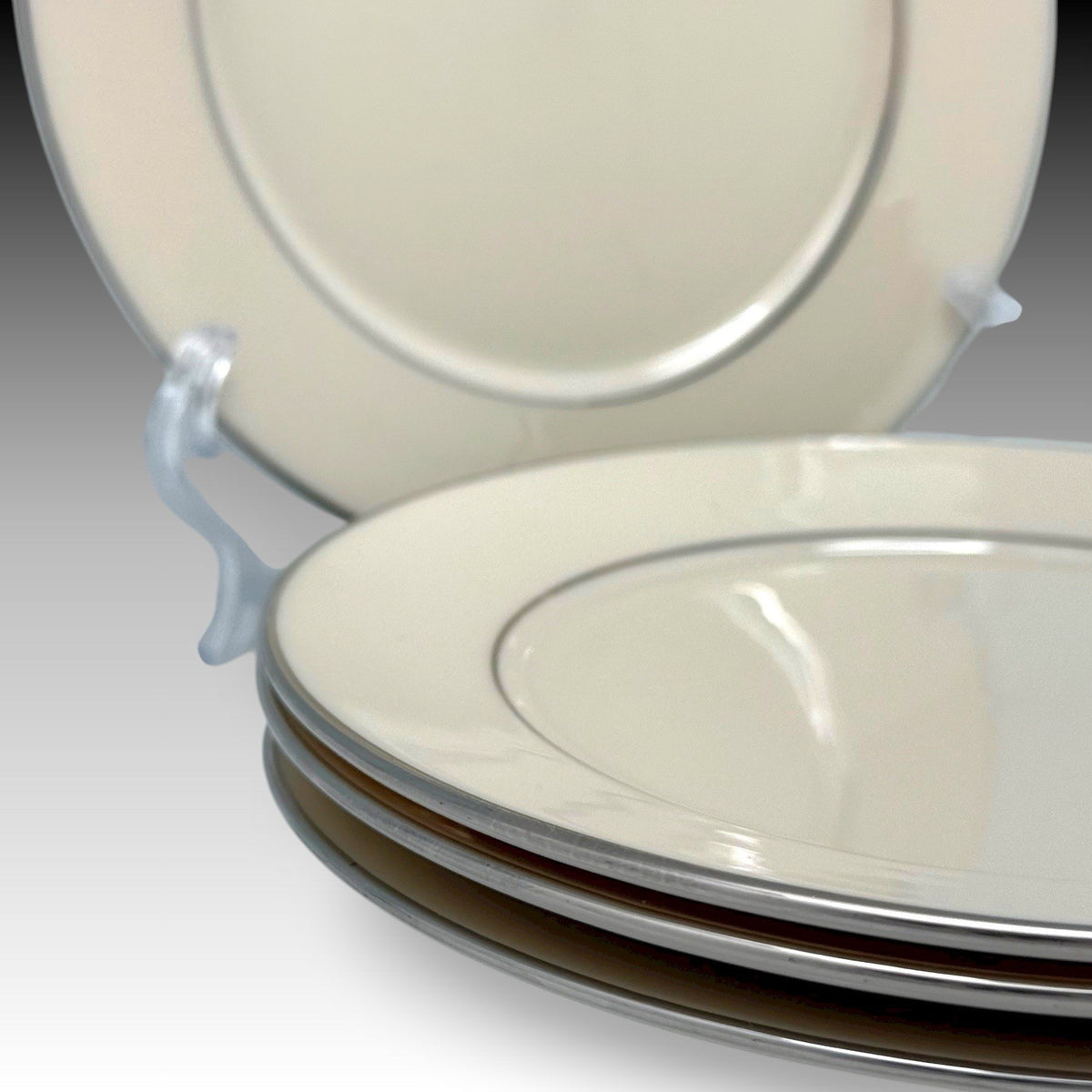Group of 4 Lenox Maywood Platinum Trim Bread Plates 6.5" Cosmopolitan Collection