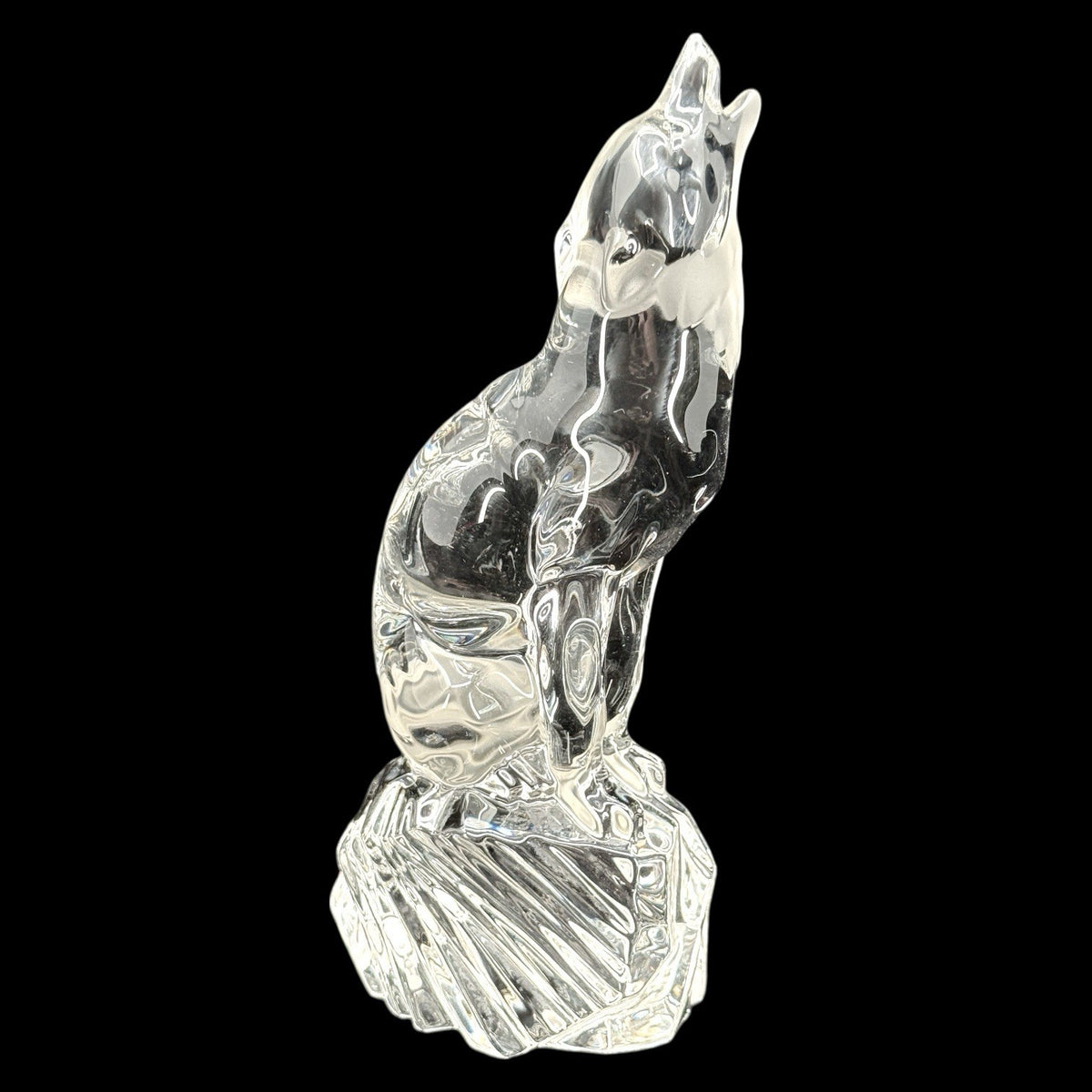 Lenox Crystal Keeper of the Wild Collection Howling Wolf Figurine Frosted 1994
