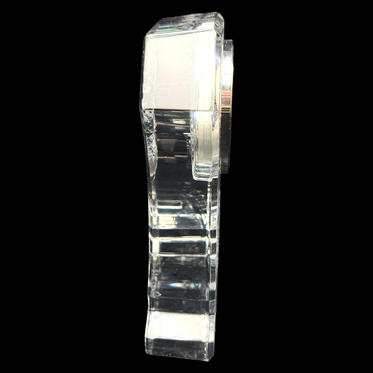 WATERFORD Lismore Lead Crystal Mantle Desk Clock Irish Cut 6.75” HEAVY XL Works