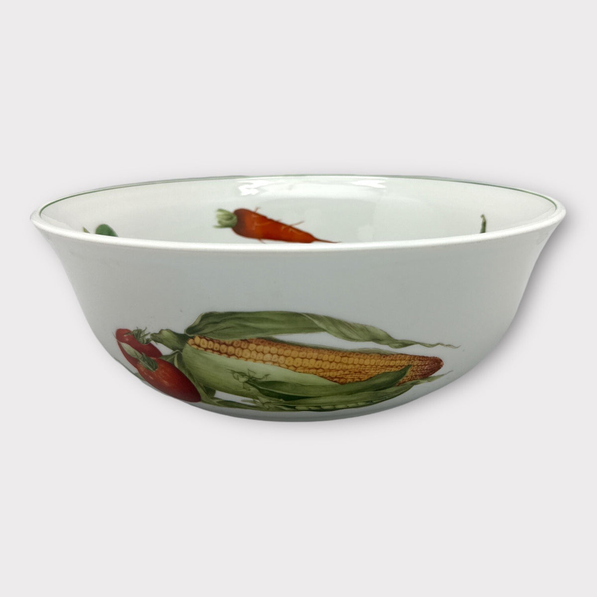 12.5” PHILLIPPE DESHOULIERES France Porcelain SERVING Bowl Vegetables Design