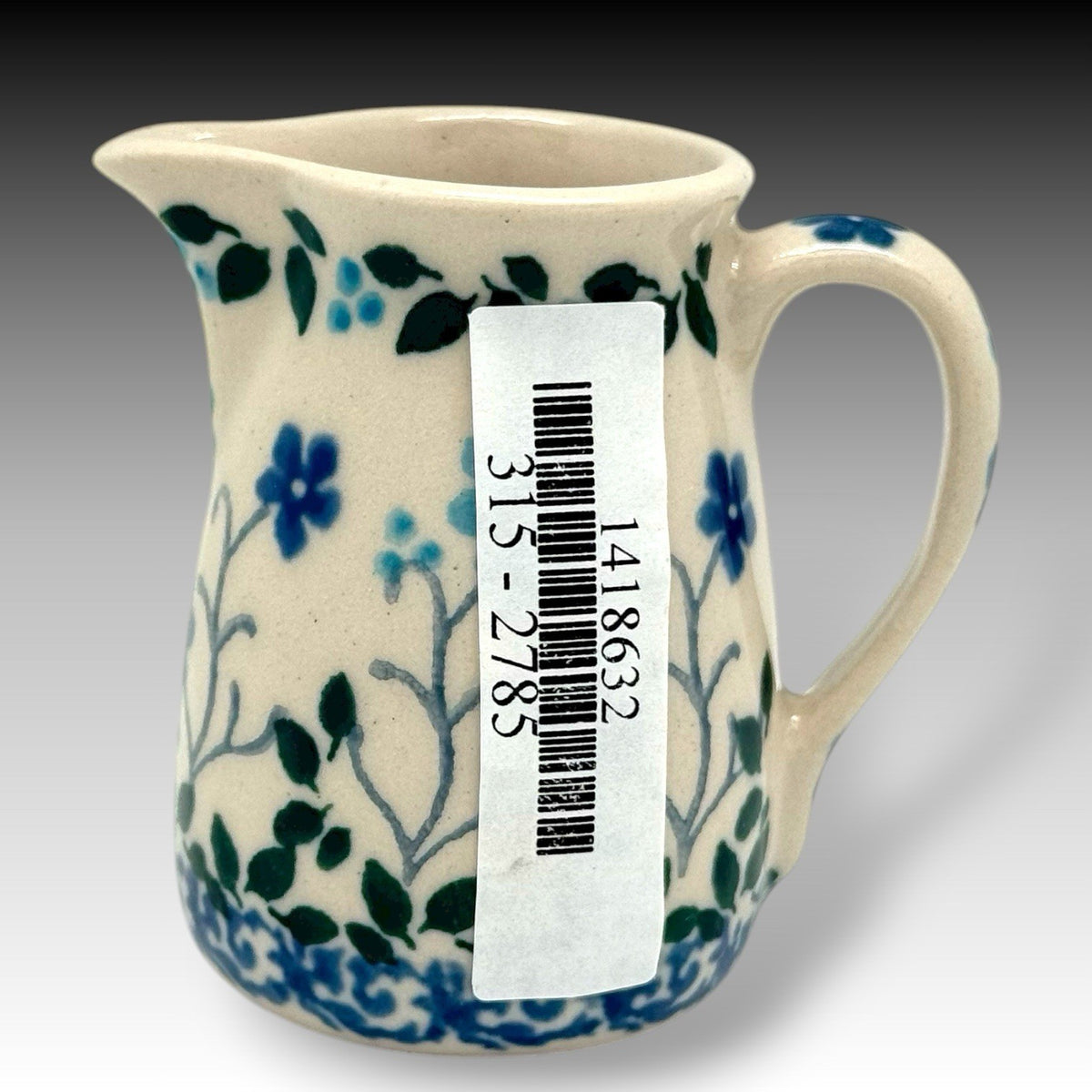 Ceramika Artystyczna Polish Pottery Mini Pitcher Blue Fascination Handpainted