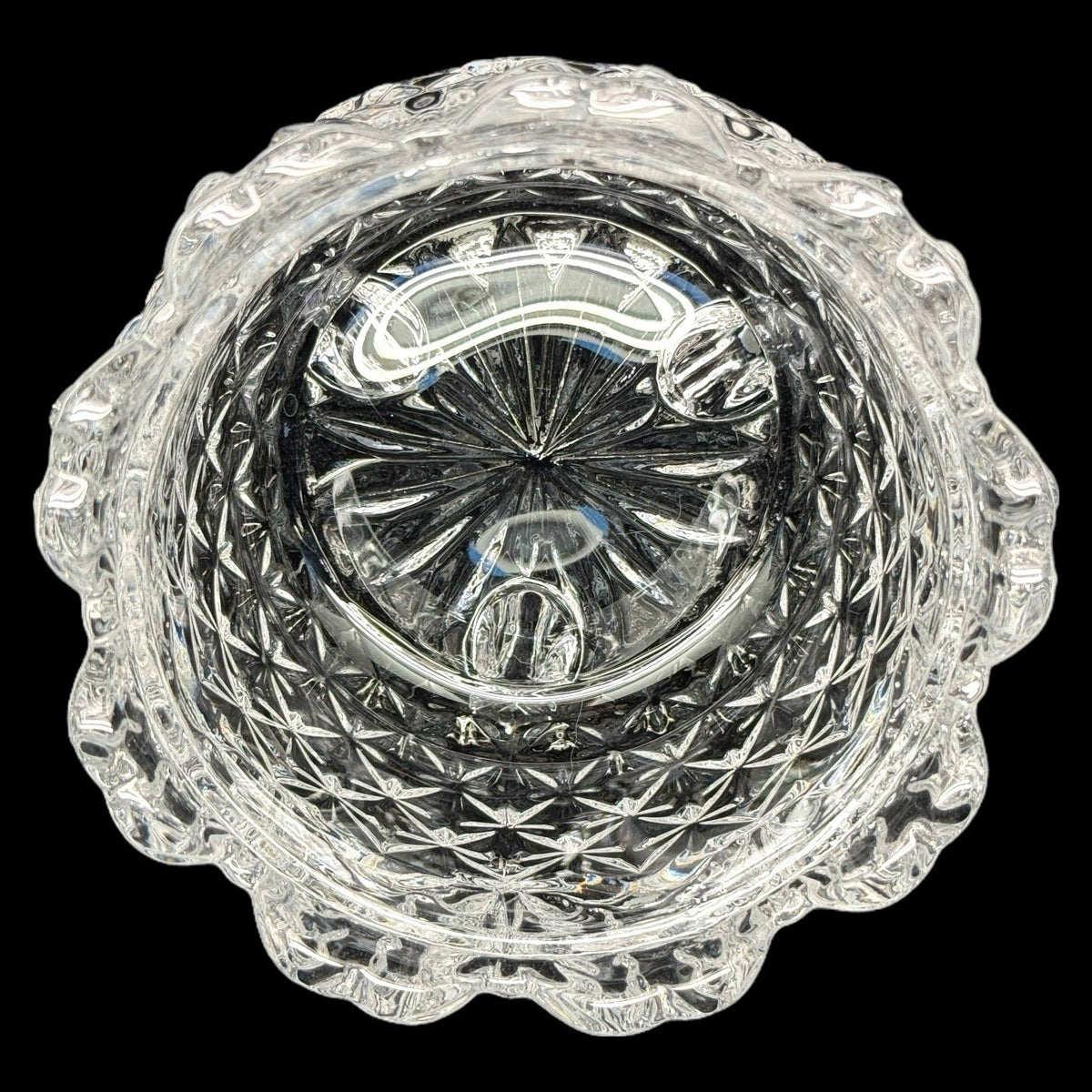 Vintage Butterfly Footed Crystal Covered Candy Dish Trinket Box Heavy 5 Inches