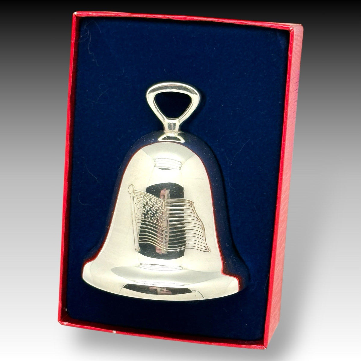 Reed & Barton God Bless America Collector Bell w/ Box Patriotic USA