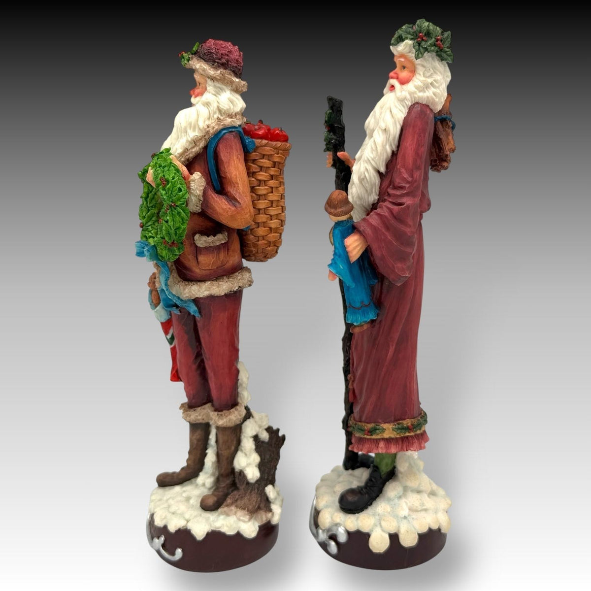 Pair of Galleria Lucchese CHRISTMAS PENCIL SANTAS 1840 & 1860 from Roman Boxed