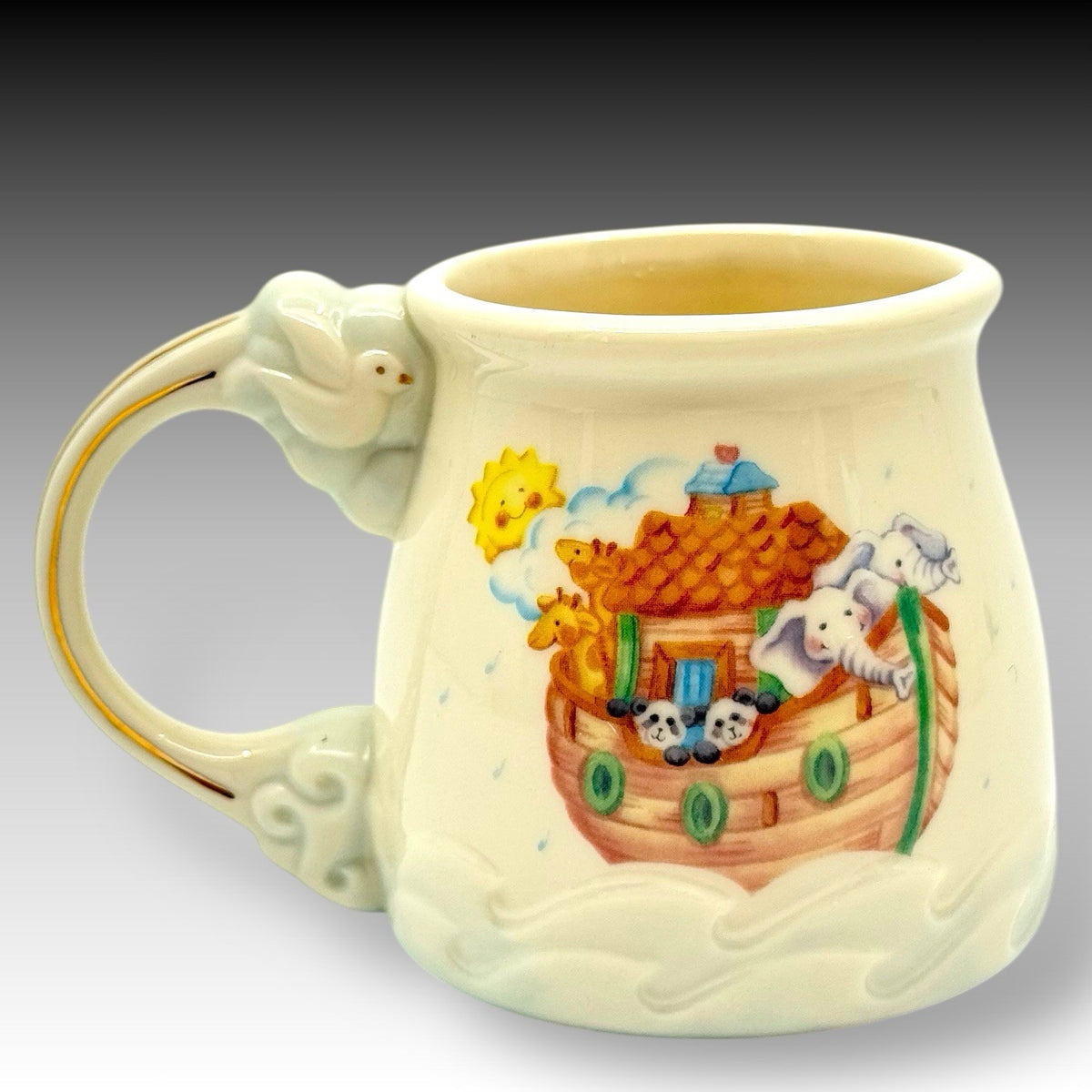 Lenox Noah's Ark Childrens Cup and Bowl Set Porcelain Animals SS Noah Gift