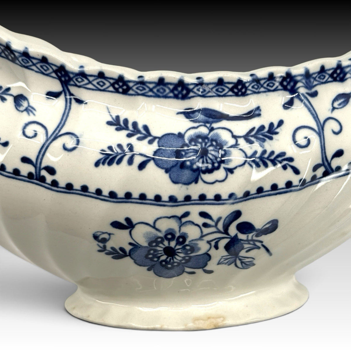 Johnson Brothers Indies Blue Onion Gravy Boat Underplate England Vtg 2 Pc Set