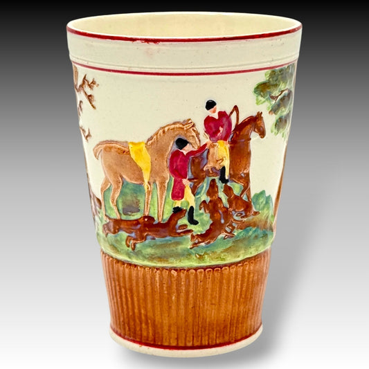 Wedgwood D'Ye Ken John Peel Fox Hunt Relief Tumbler England, Vintage Cup