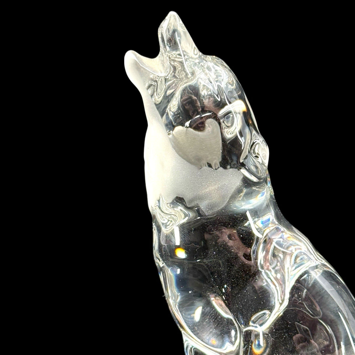 Lenox Crystal Keeper of the Wild Collection Howling Wolf Figurine Frosted 1994