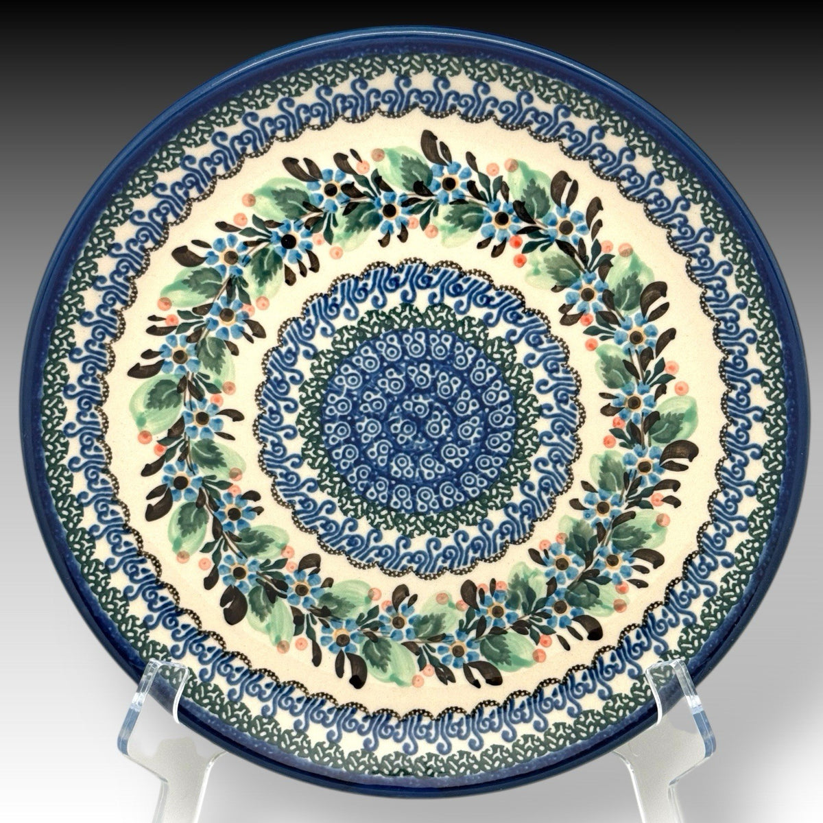 Ceramika Artystyczna UNIKAT Polish Pottery 10.5" Plate Krystyna Deptuła 1318