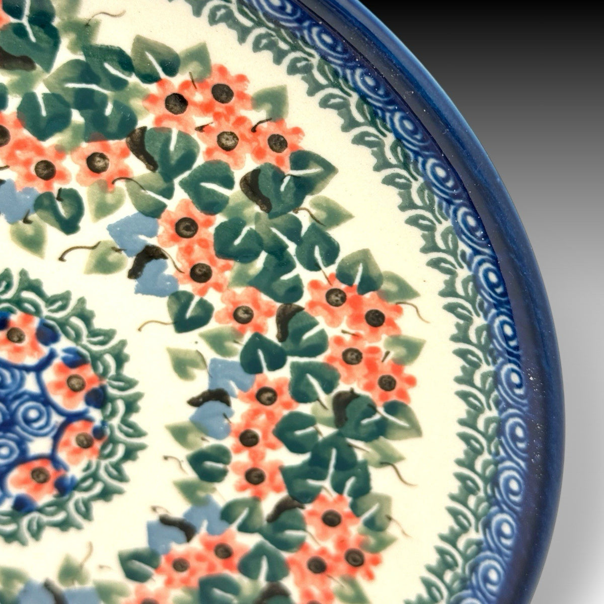UNIKAT Polish Pottery Salad/Dessert Plate Forget Me Not Maria Starzyk 7.75"