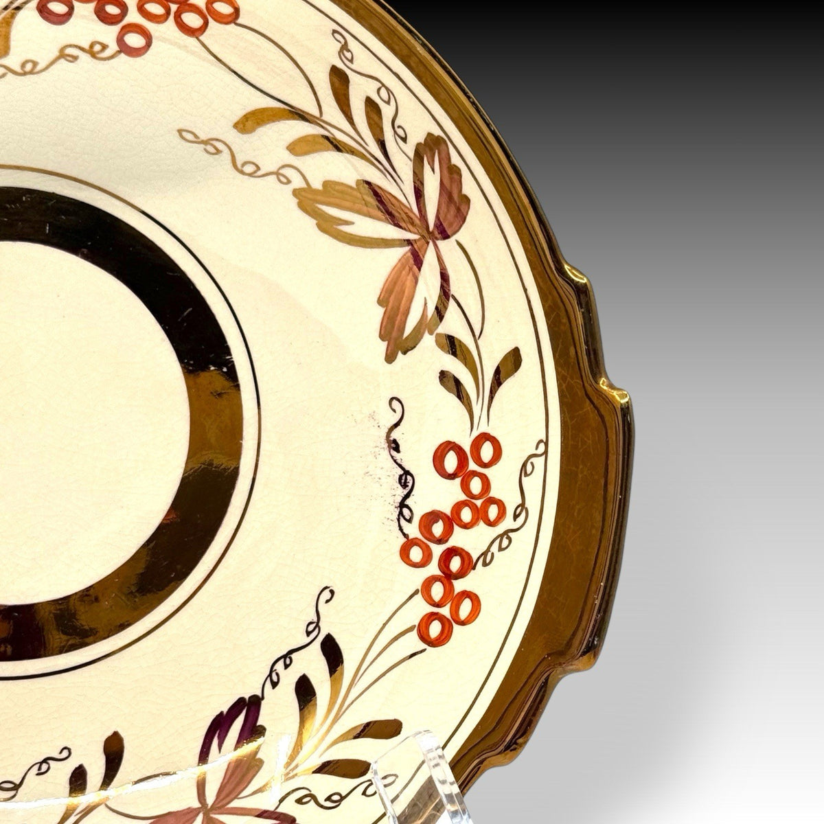 Gray's Pottery Hand Painted Lustreware Bowl, Art Deco Stoke Trent England 9 Inch