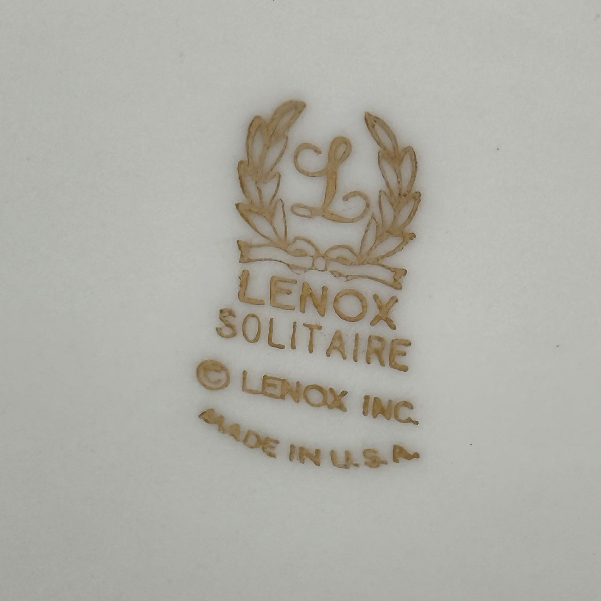 Lenox Solitaire Ivory Platinum Oval Serving Bowl 10" USA Bone China EUC