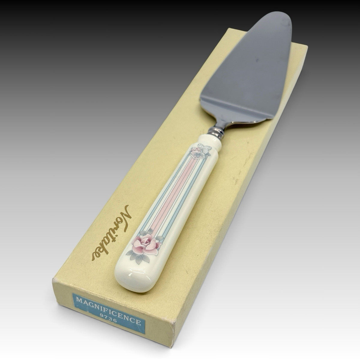 Noritake Magnificence 9736 Cake Server Stainless Steel Blade Original Box 10.25"