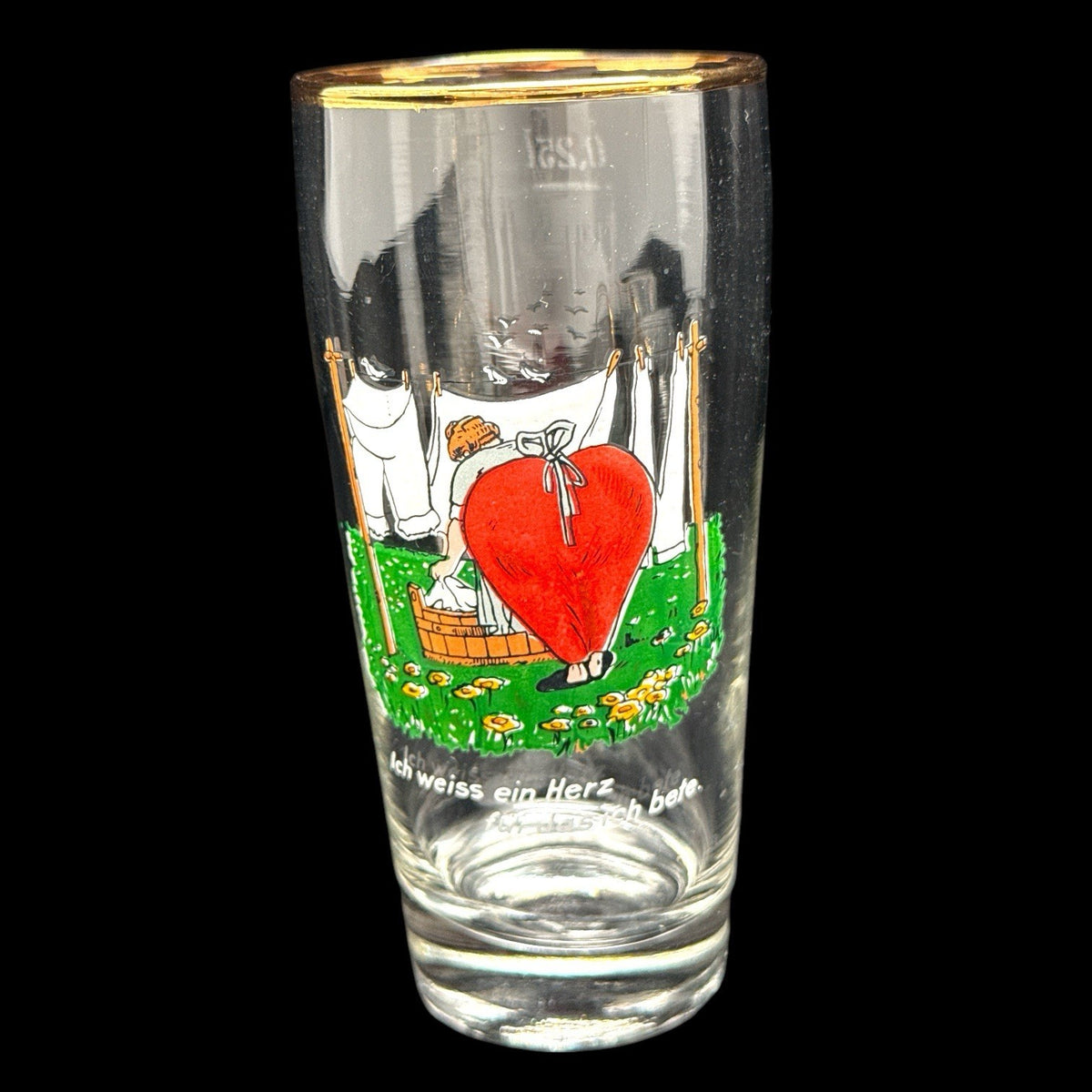 SIX Mid Century GERMAN Novelty RISQUÉ Humor Beer Bar GLASSES 0.25 Liter