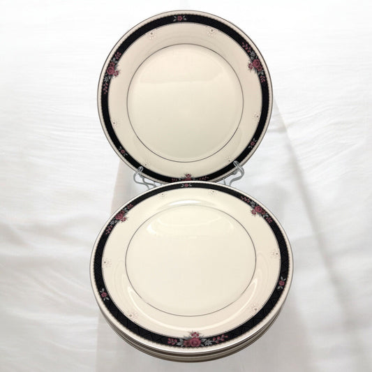 Set of 4 Noritake Ivory China ETIENNE 10.5” DINNER PLATES #7260 Japan