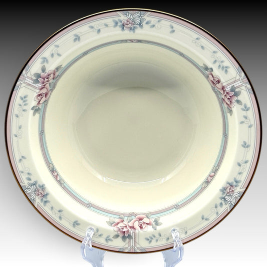 Noritake Magnificence 9736 Large Round Serving Bowl Bone China Gold Trim 9 3/8"