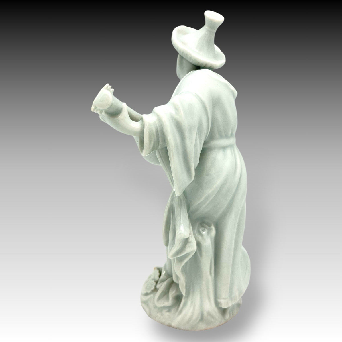 Vintage Blanc De Chine Chinese Scholar Musician Figurine With Lute Japan 7 Inch