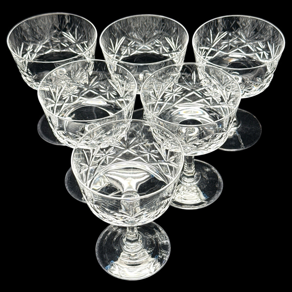 Set of 6 D'Arques Durand Chantilly Crystal SHERBET GLASSES France 5" 7 oz EUC