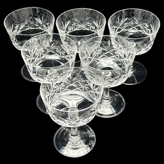 Set of 6 D'Arques Durand Chantilly Crystal SHERBET GLASSES France 5" 7 oz EUC