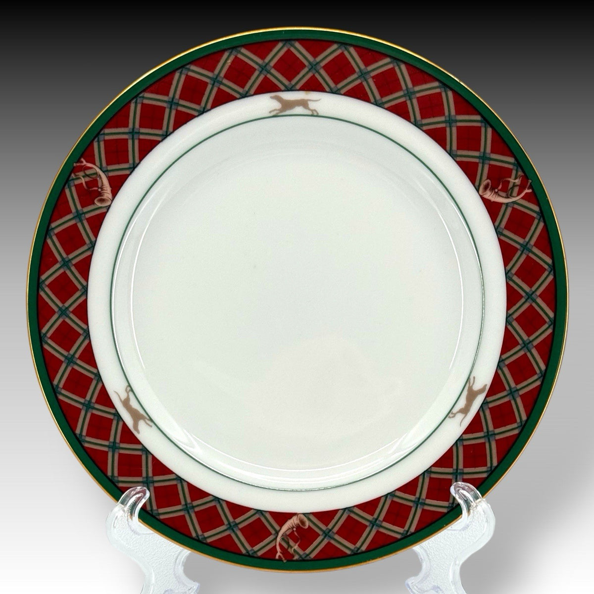 Noritake Royal Hunt 3930 Bread Plates Set of 4 Rabbit Pheasant Gold Trim