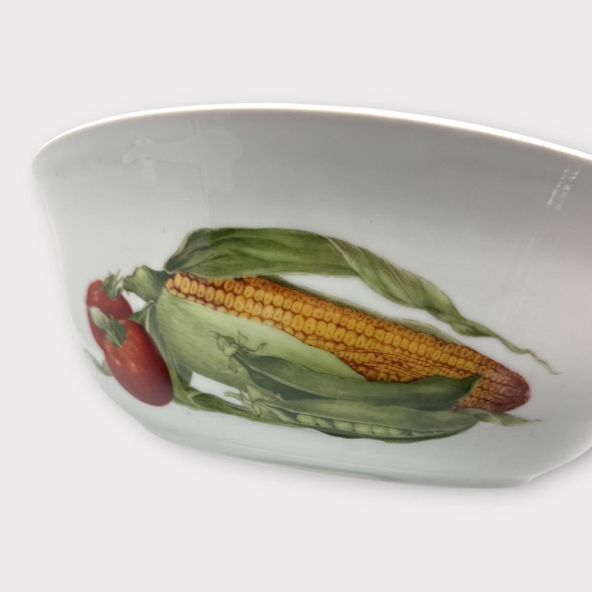 12.5” PHILLIPPE DESHOULIERES France Porcelain SERVING Bowl Vegetables Design