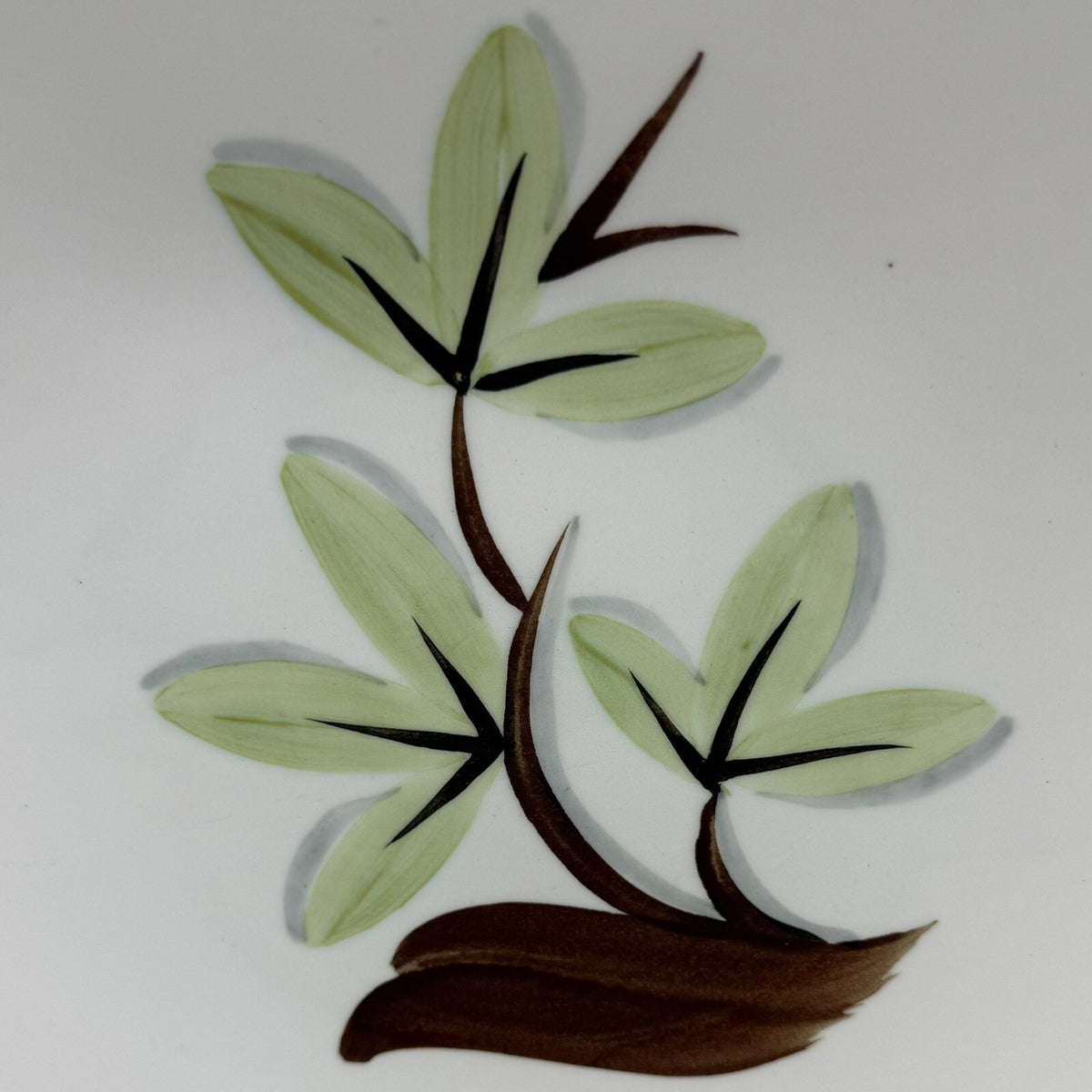 Vntg 1940s 10.25” SERVING BOWL WOODLEAF by Continental Kilns Underglaze USA