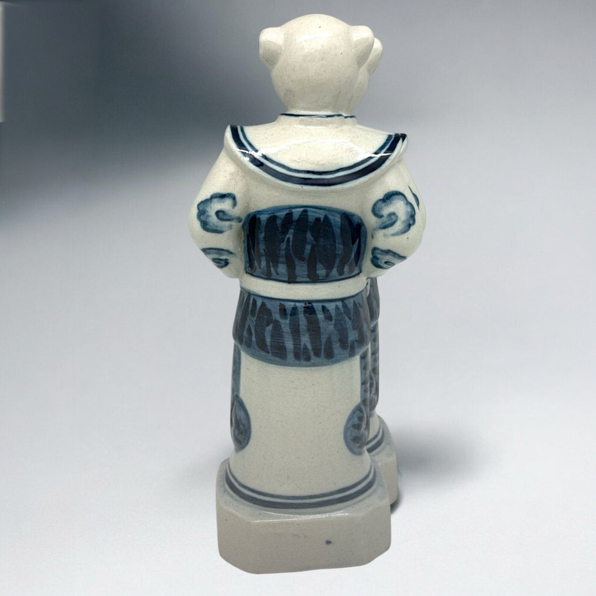Vintage 10" Chinoiserie TIGER Figurine Blue White Ceramic ZODIAC NC Kaiser Kuhn