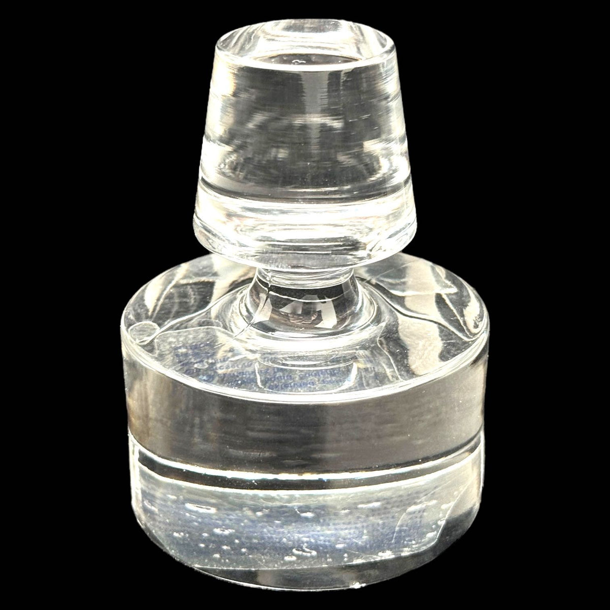 Vintage VERA WANG Decanter for Wedgwood ILLUSION Lead CRYSTAL Clear w/ Stopper