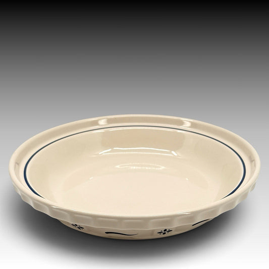 Longaberger Woven Traditions Heritage Blue 10" Pie Plate Baking Dish Pottery USA