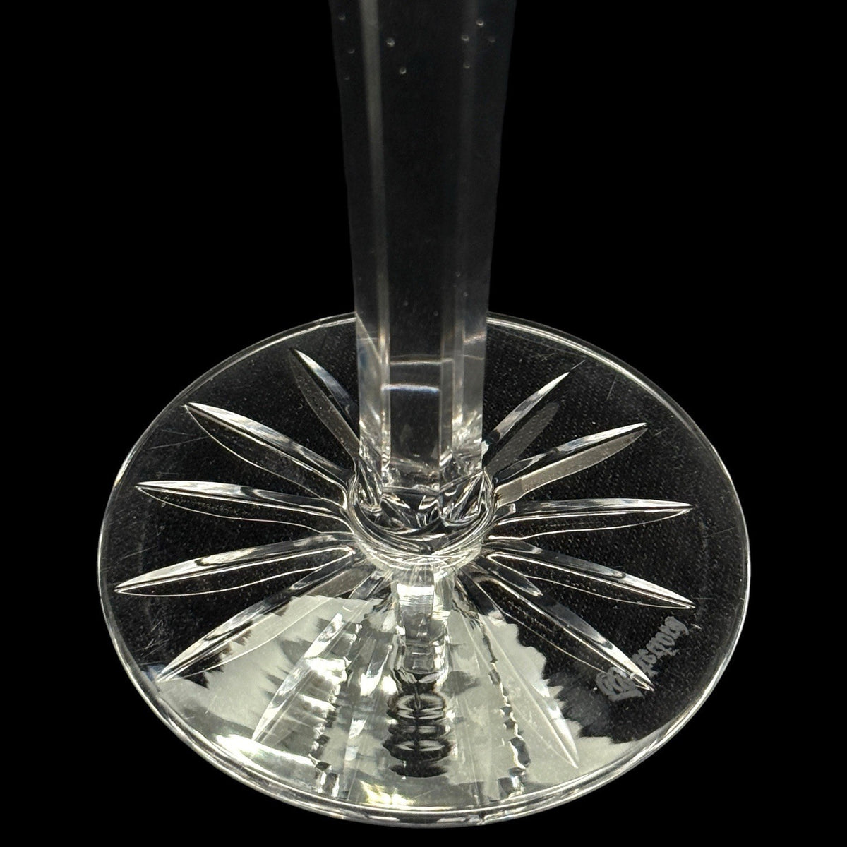 Waterford Crystal Eileen Hock Wine Glass, Signed Ireland 7 3/8 Inch Elegant Stem
