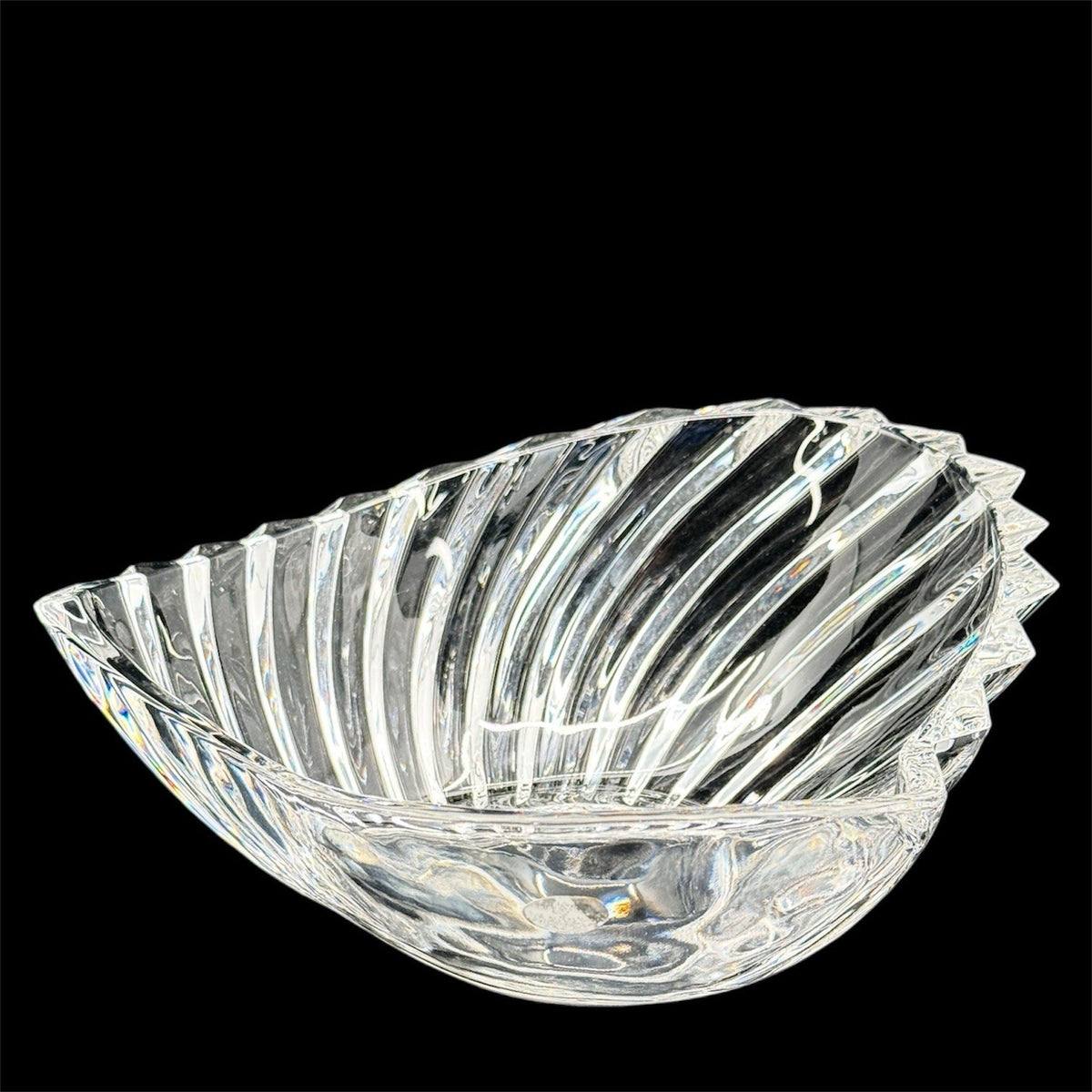 Gorham Esprit Full Lead Crystal Heart Bowl Germany Swirl Cut Candy Dish Decor