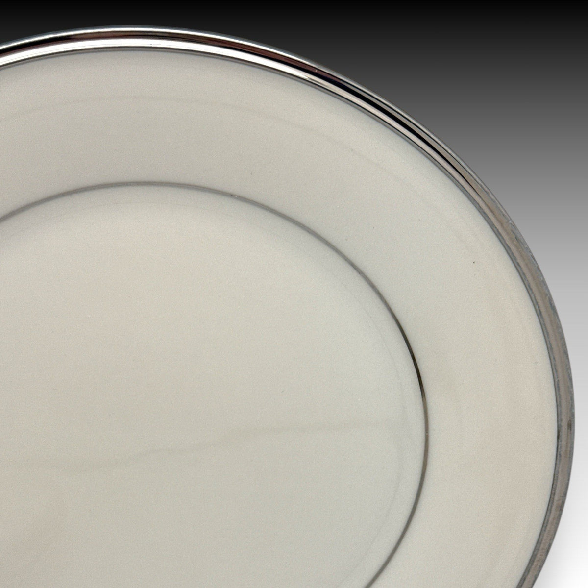 Set of 4 Lenox Solitaire Ivory Platinum Salad Plates 8" USA Bone China EUC