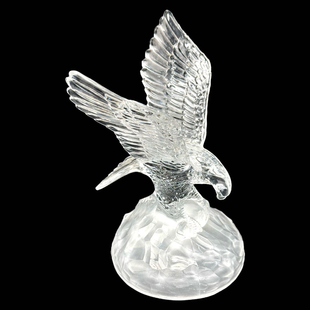 Vintage Cristal D’Arques Lead Crystal Glass 7.75” Eagle Patriotic Figurine