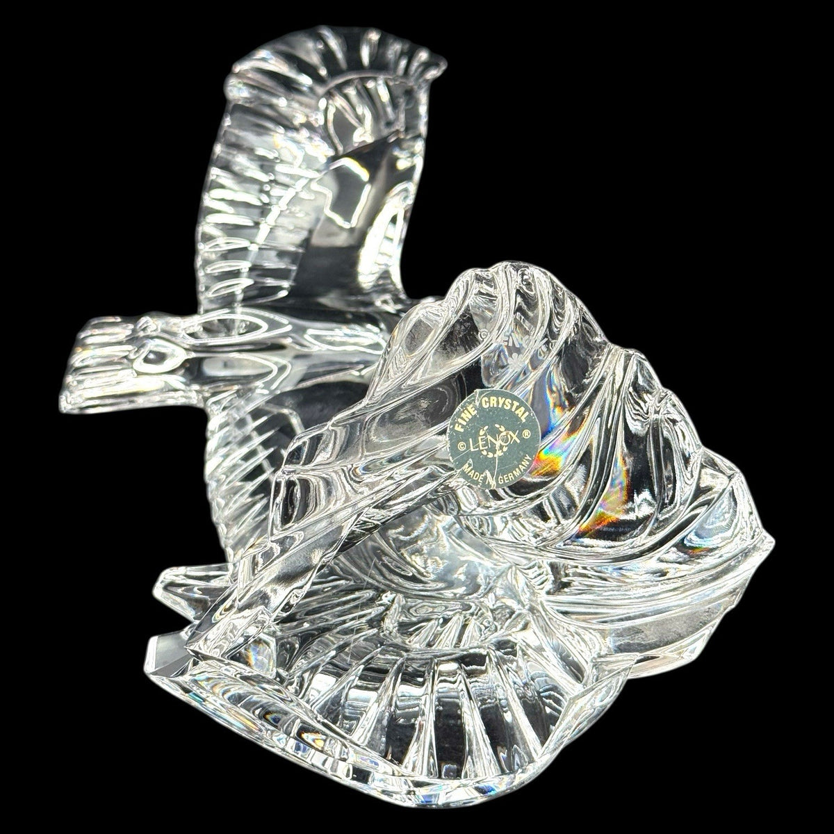Vintage Lenox Fine Crystal Soaring Eagle Figurine, Made In Germany, Large