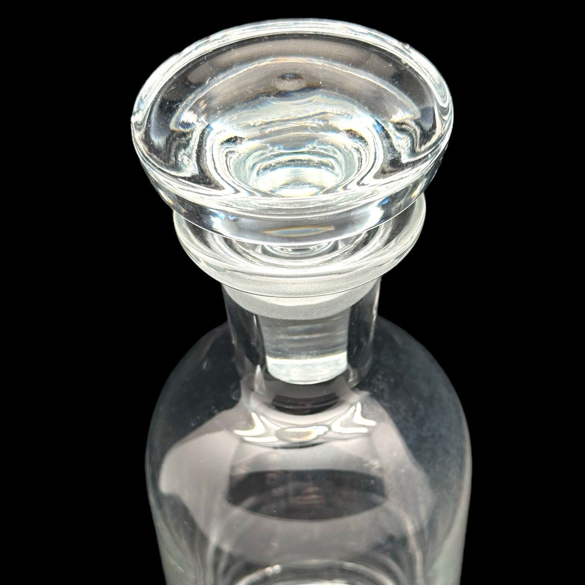 Vintage AMERICAN BRILLIANT Glass Wine Decanter with Stopper MCM 11.5" Tall