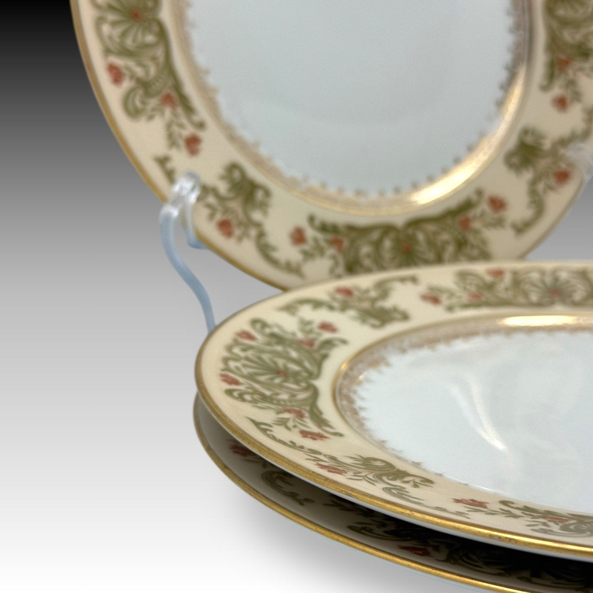 Trio of 8.5" Charles Ahrenfeldt Limoges Plates - Antique French Porcelain