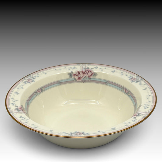 Noritake Magnificence 9736 Large Round Serving Bowl Bone China Gold Trim 9 3/8"