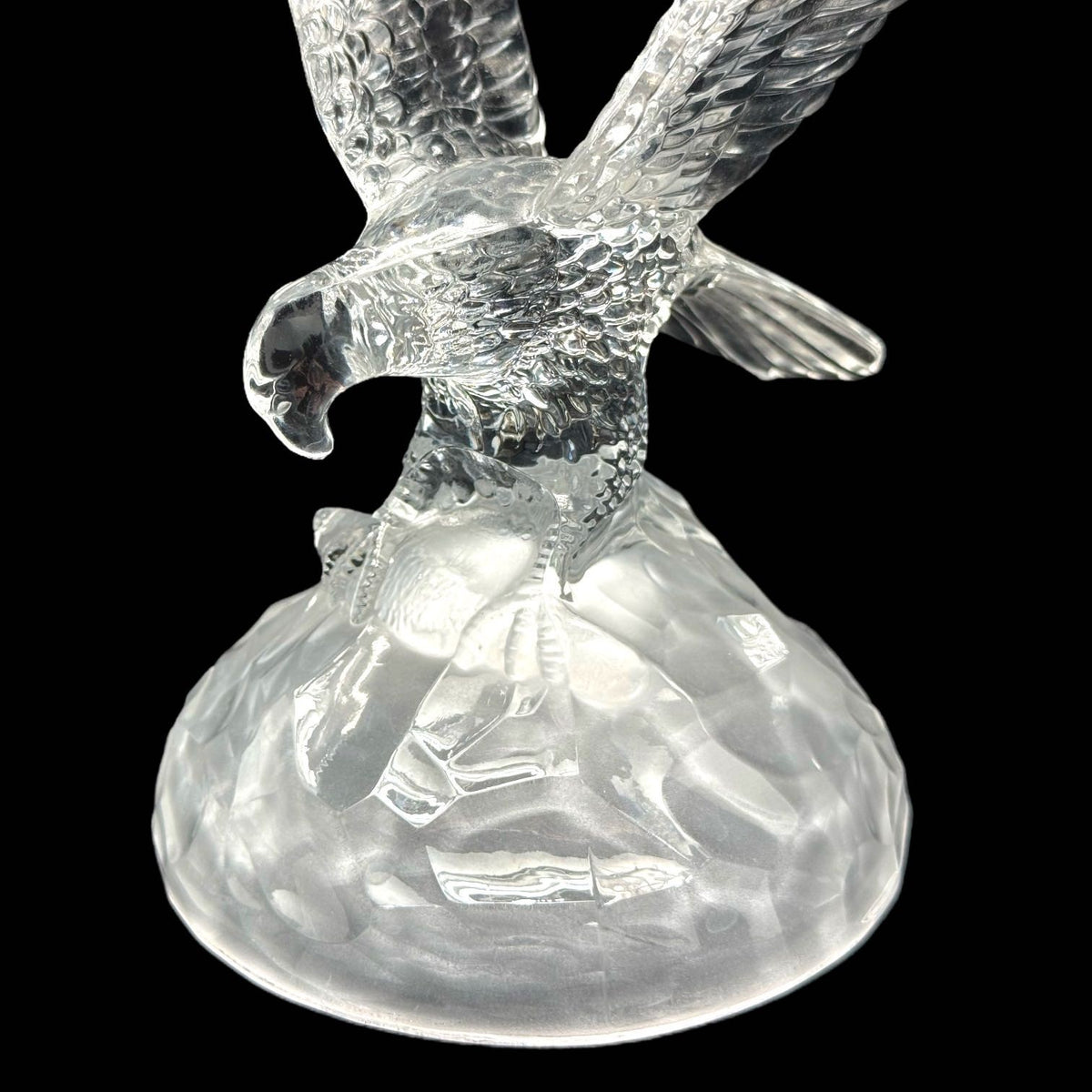 Vintage Cristal D’Arques Lead Crystal Glass 7.75” Eagle Patriotic Figurine
