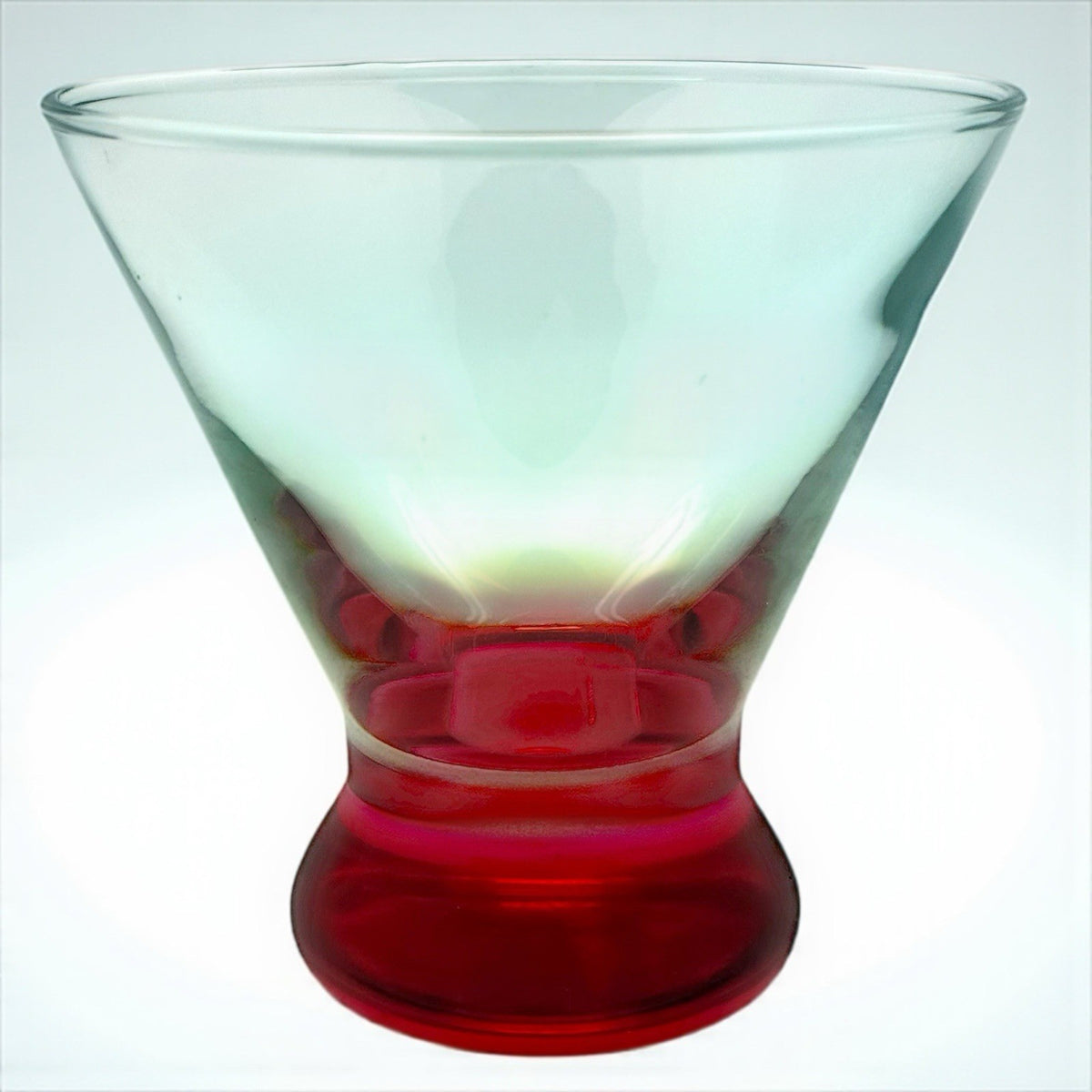 LIBBEY Red Hots Martini Glasses Set of 4 Ruby Red Base Holiday Cocktail Barware